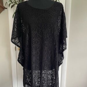 Elegant Black Lace Swim Coverup